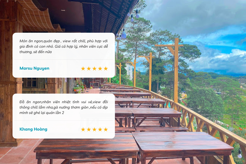 Tiệm nướng Khói Thông có view rừng thông cực chill, không gian thoáng đãng và giá cả hợp lý